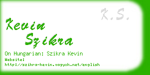 kevin szikra business card